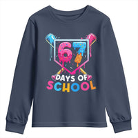 Funny 67 Days Of School Baseball Drip Youth Sweatshirt Six Seven Meme Gen Alpha - Wonder Print Shop