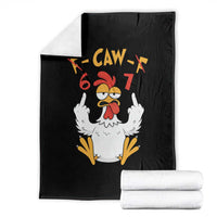 Funny F Caw F 67 Meme Throw Blanket Cartoon Chicken Six Seven Poultry Humor - Wonder Print Shop