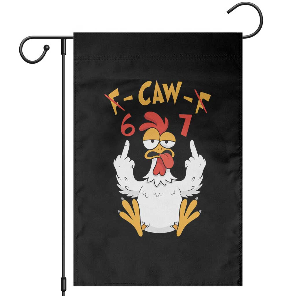 Funny F Caw F 67 Meme Garden Flag Cartoon Chicken Six Seven Poultry Humor - Wonder Print Shop