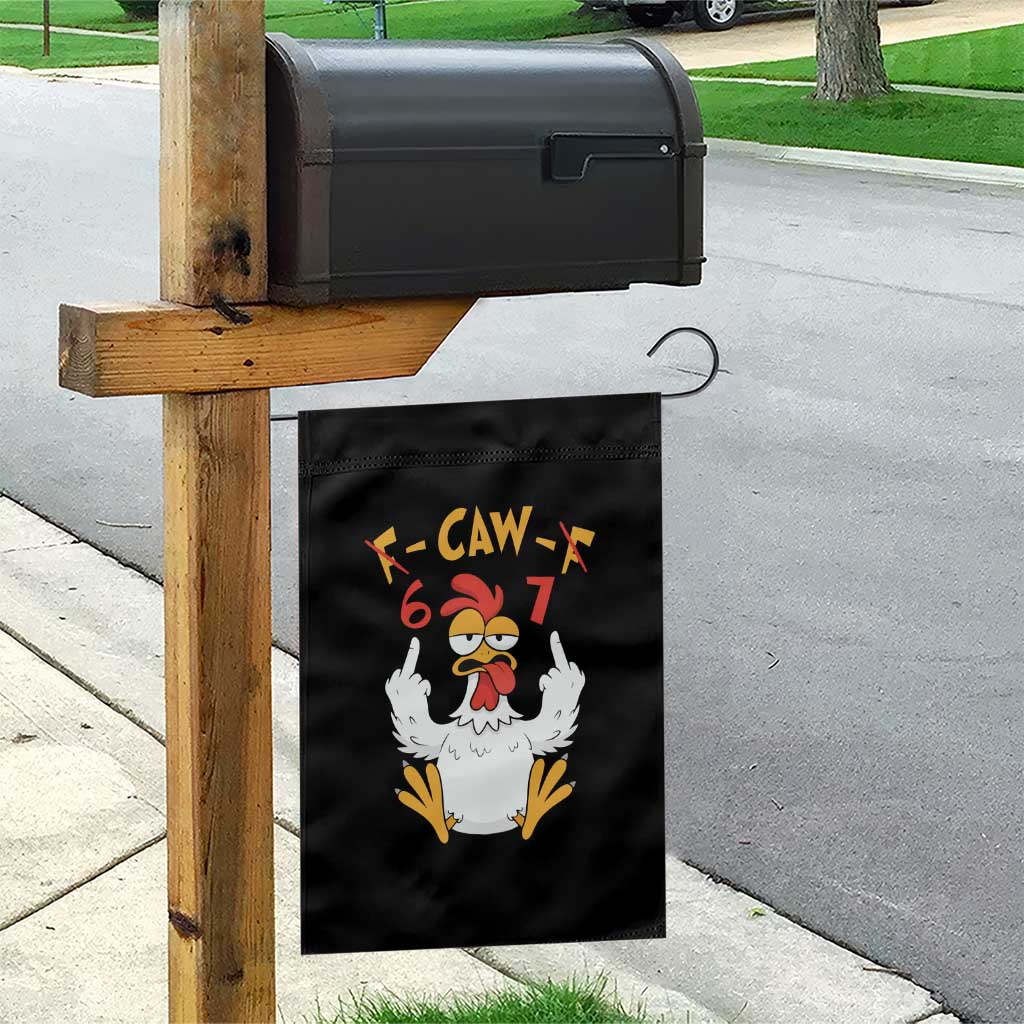 Funny F Caw F 67 Meme Garden Flag Cartoon Chicken Six Seven Poultry Humor - Wonder Print Shop