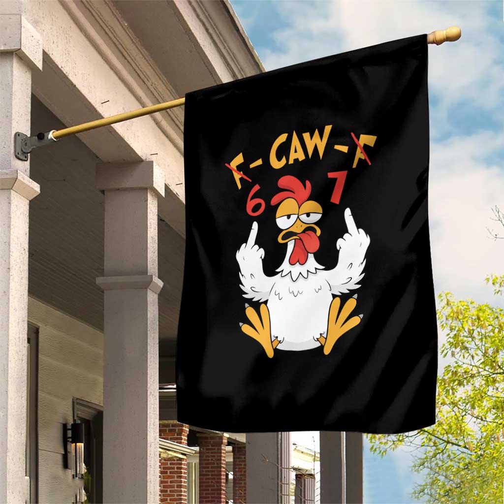 Funny F Caw F 67 Meme Garden Flag Cartoon Chicken Six Seven Poultry Humor - Wonder Print Shop