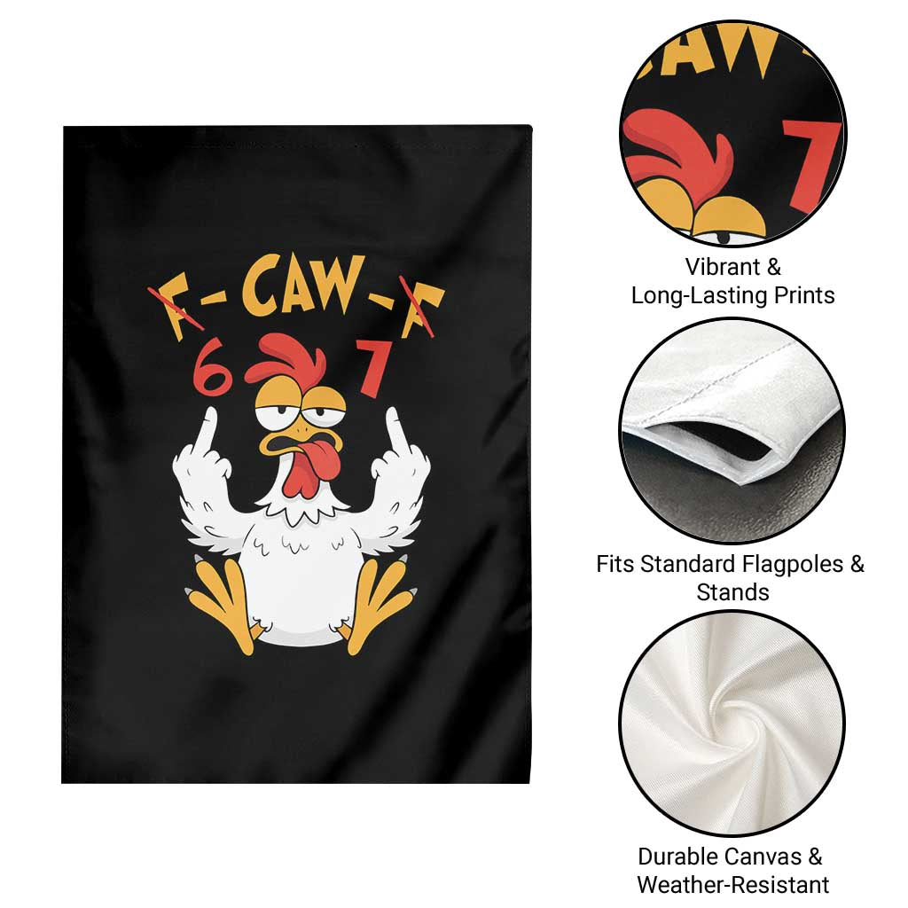 Funny F Caw F 67 Meme Garden Flag Cartoon Chicken Six Seven Poultry Humor - Wonder Print Shop