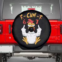 Funny F Caw F 67 Meme Spare Tire Cover Cartoon Chicken Six Seven Poultry Humor - Wonder Print Shop