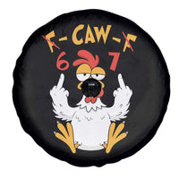 Funny F Caw F 67 Meme Spare Tire Cover Cartoon Chicken Six Seven Poultry Humor - Wonder Print Shop