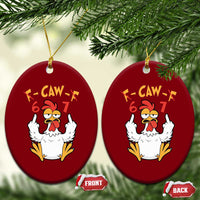 Funny F Caw F 67 Meme Ceramic Ornament Cartoon Chicken Six Seven Poultry Humor - Wonder Print Shop