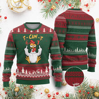 Funny F Caw F 67 Meme Ugly Christmas Sweater Cartoon Chicken Six Seven Poultry Humor - Wonder Print Shop