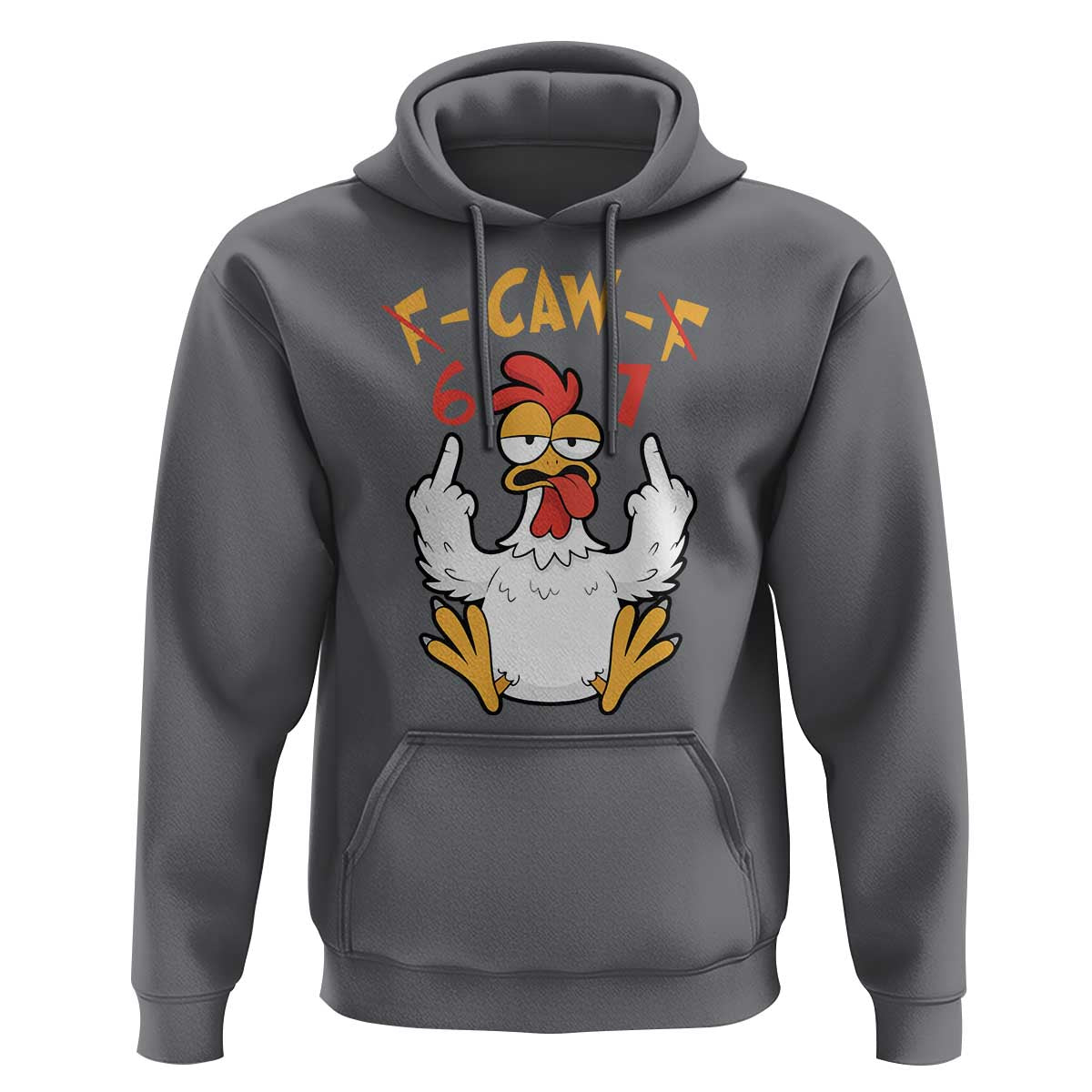 Funny F Caw F 67 Meme Hoodie Cartoon Chicken Six Seven Poultry Humor - Wonder Print Shop