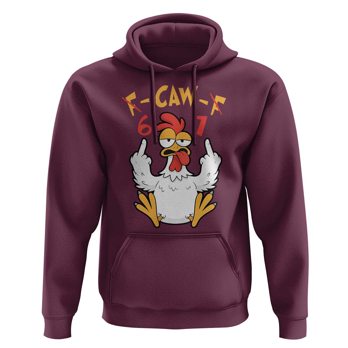 Funny F Caw F 67 Meme Hoodie Cartoon Chicken Six Seven Poultry Humor - Wonder Print Shop