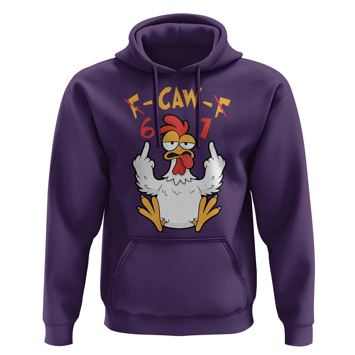 Funny F Caw F 67 Meme Hoodie Cartoon Chicken Six Seven Poultry Humor - Wonder Print Shop
