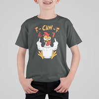 Funny F Caw F 67 Meme T Shirt For Kid Cartoon Chicken Six Seven Poultry Humor - Wonder Print Shop