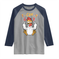 Funny F Caw F 67 Meme Raglan Shirt Cartoon Chicken Six Seven Poultry Humor - Wonder Print Shop