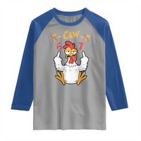 Funny F Caw F 67 Meme Raglan Shirt Cartoon Chicken Six Seven Poultry Humor - Wonder Print Shop