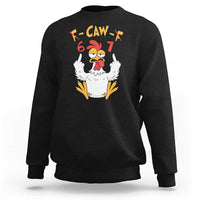 Funny F Caw F 67 Meme Sweatshirt Cartoon Chicken Six Seven Poultry Humor - Wonder Print Shop