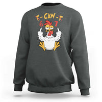 Funny F Caw F 67 Meme Sweatshirt Cartoon Chicken Six Seven Poultry Humor - Wonder Print Shop