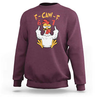 Funny F Caw F 67 Meme Sweatshirt Cartoon Chicken Six Seven Poultry Humor - Wonder Print Shop