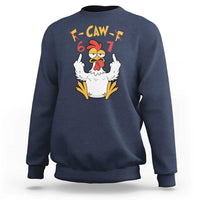 Funny F Caw F 67 Meme Sweatshirt Cartoon Chicken Six Seven Poultry Humor - Wonder Print Shop