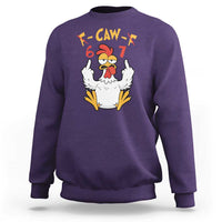 Funny F Caw F 67 Meme Sweatshirt Cartoon Chicken Six Seven Poultry Humor - Wonder Print Shop