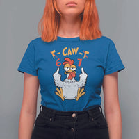 Funny F Caw F 67 Meme T Shirt For Women Cartoon Chicken Six Seven Poultry Humor - Wonder Print Shop