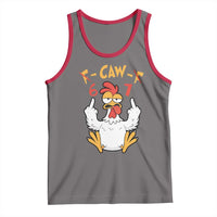 Funny F Caw F 67 Meme Tank Top Cartoon Chicken Six Seven Poultry Humor - Wonder Print Shop