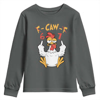 Funny F Caw F 67 Meme Youth Sweatshirt Cartoon Chicken Six Seven Poultry Humor - Wonder Print Shop