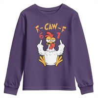 Funny F Caw F 67 Meme Youth Sweatshirt Cartoon Chicken Six Seven Poultry Humor - Wonder Print Shop