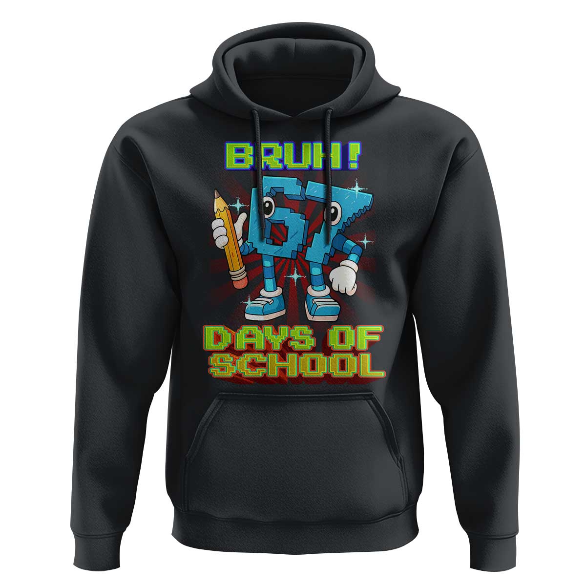 Funny Bruh 67 Days Of School Hoodie Six Seven Meme Pixel Game Gen Alpha - Wonder Print Shop