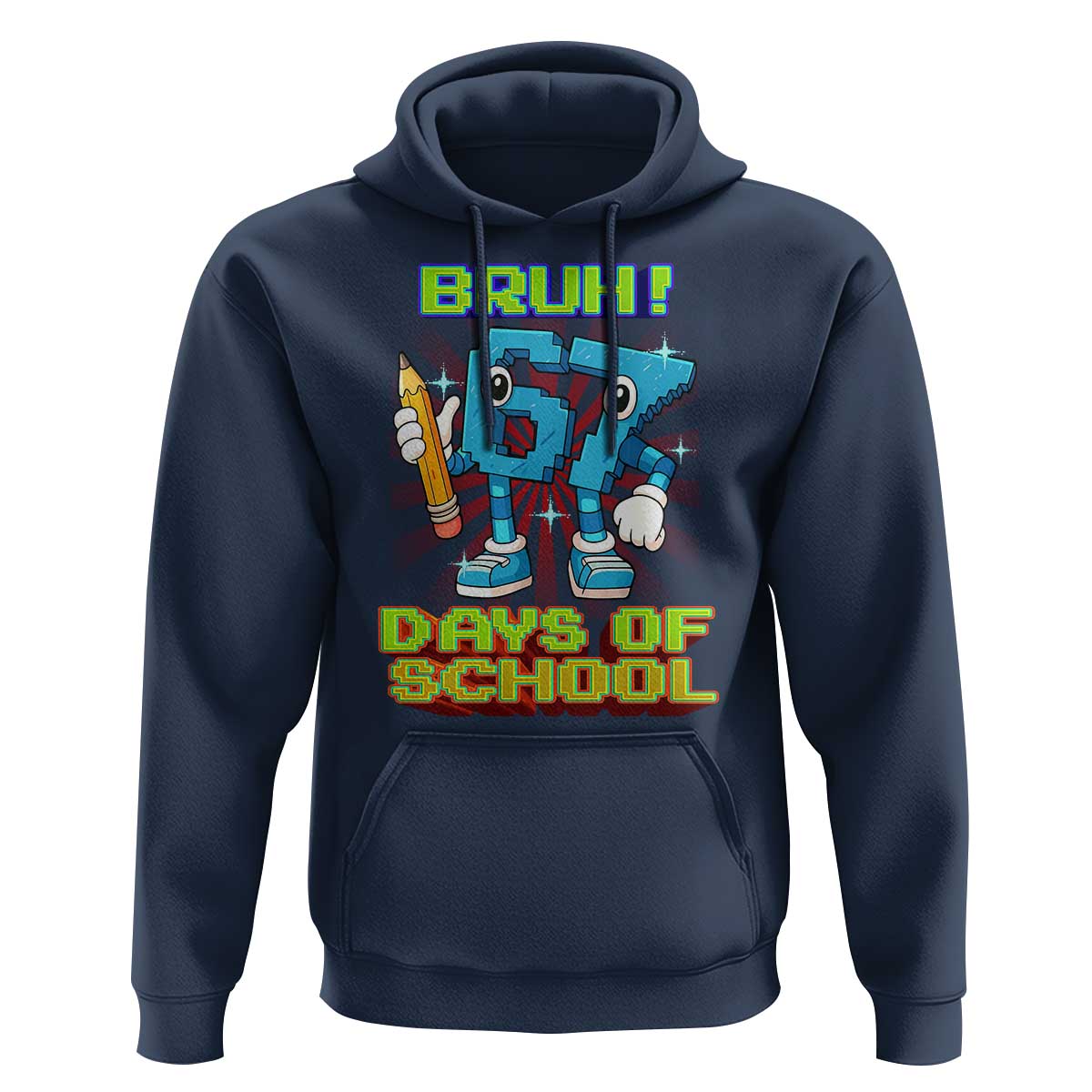 Funny Bruh 67 Days Of School Hoodie Six Seven Meme Pixel Game Gen Alpha - Wonder Print Shop