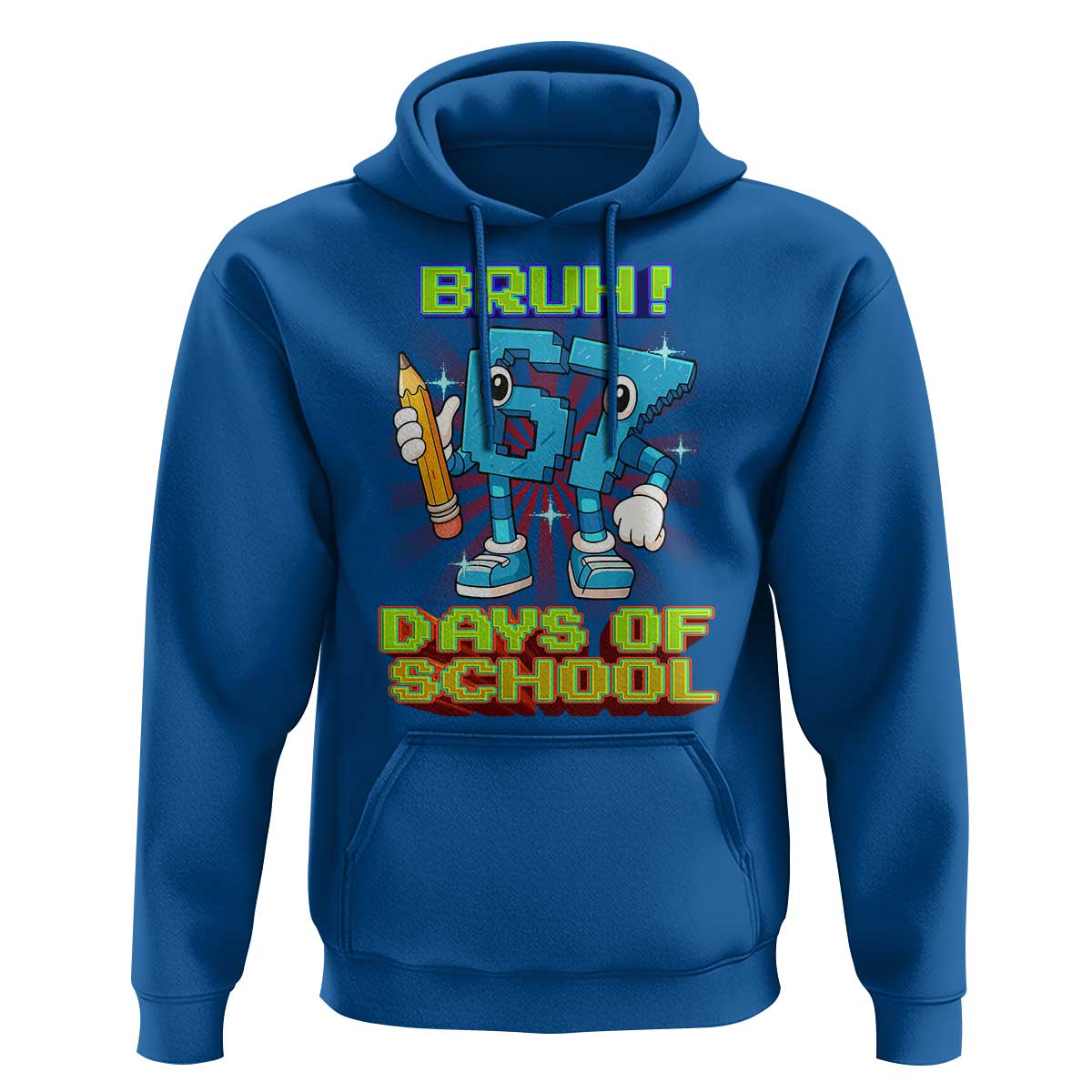 Funny Bruh 67 Days Of School Hoodie Six Seven Meme Pixel Game Gen Alpha - Wonder Print Shop