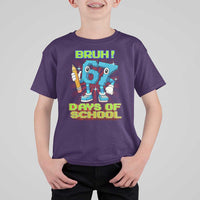 Funny Bruh 67 Days Of School T Shirt For Kid Six Seven Meme Pixel Game Gen Alpha - Wonder Print Shop