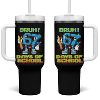 Funny Bruh 67 Days Of School Tumbler With Handle Six Seven Meme Pixel Game Gen Alpha - Wonder Print Shop