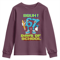 Funny Bruh 67 Days Of School Youth Sweatshirt Six Seven Meme Pixel Game Gen Alpha - Wonder Print Shop