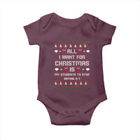 All I Want For Christmas Is My Students To Stop Saying 67 Baby Onesie Funny Xmas Six Seven Teacher - Wonder Print Shop
