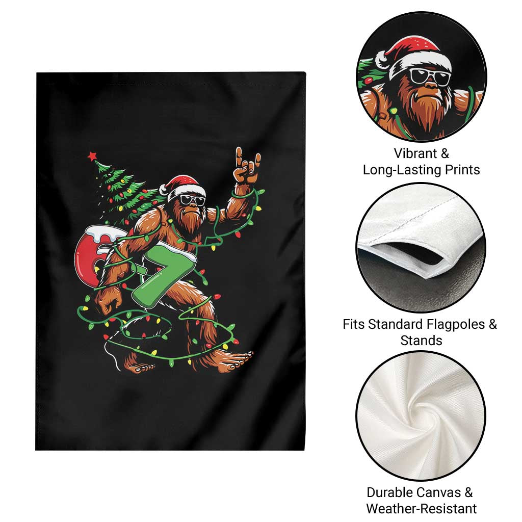 Funny Santa Bigfoot 67 Christmas Tree Xmas Lights Garden Flag - Wonder Print Shop