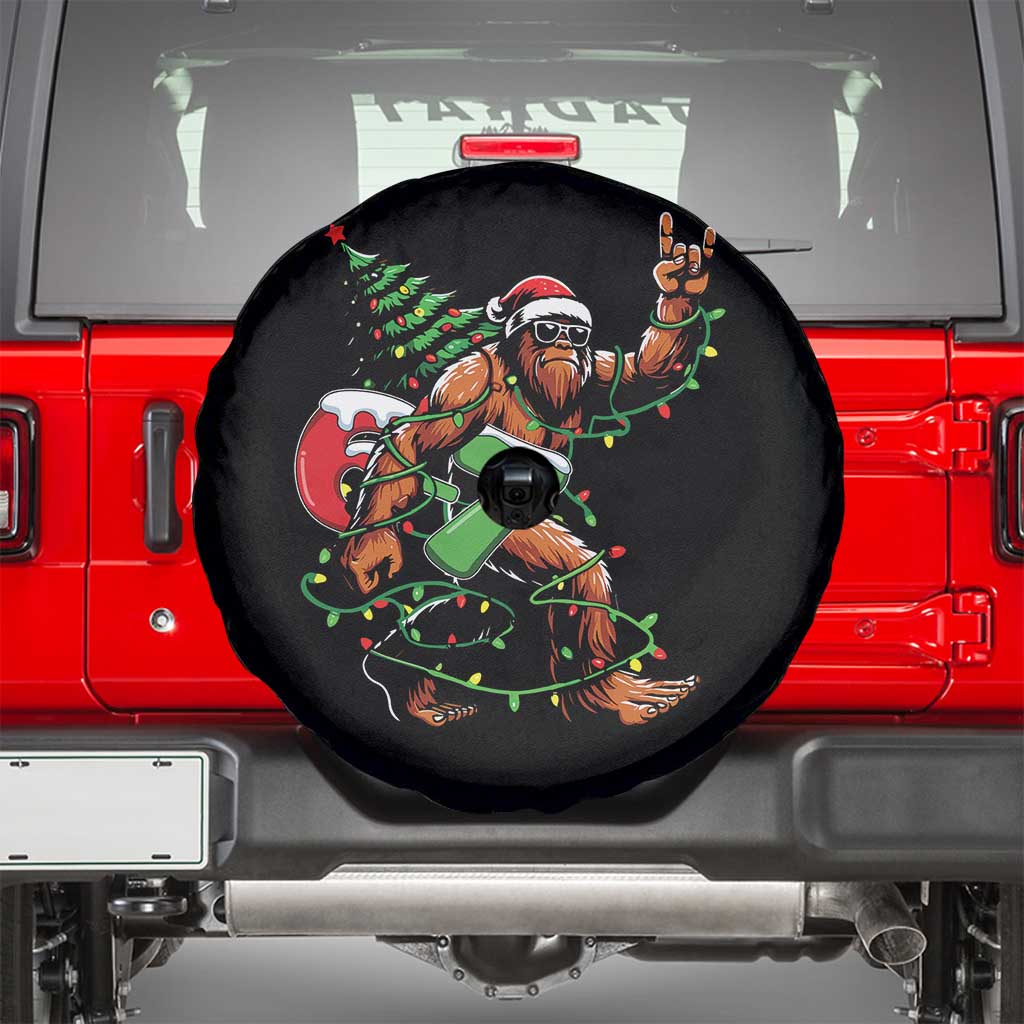 Funny Santa Bigfoot 67 Christmas Tree Xmas Lights Spare Tire Cover - Wonder Print Shop