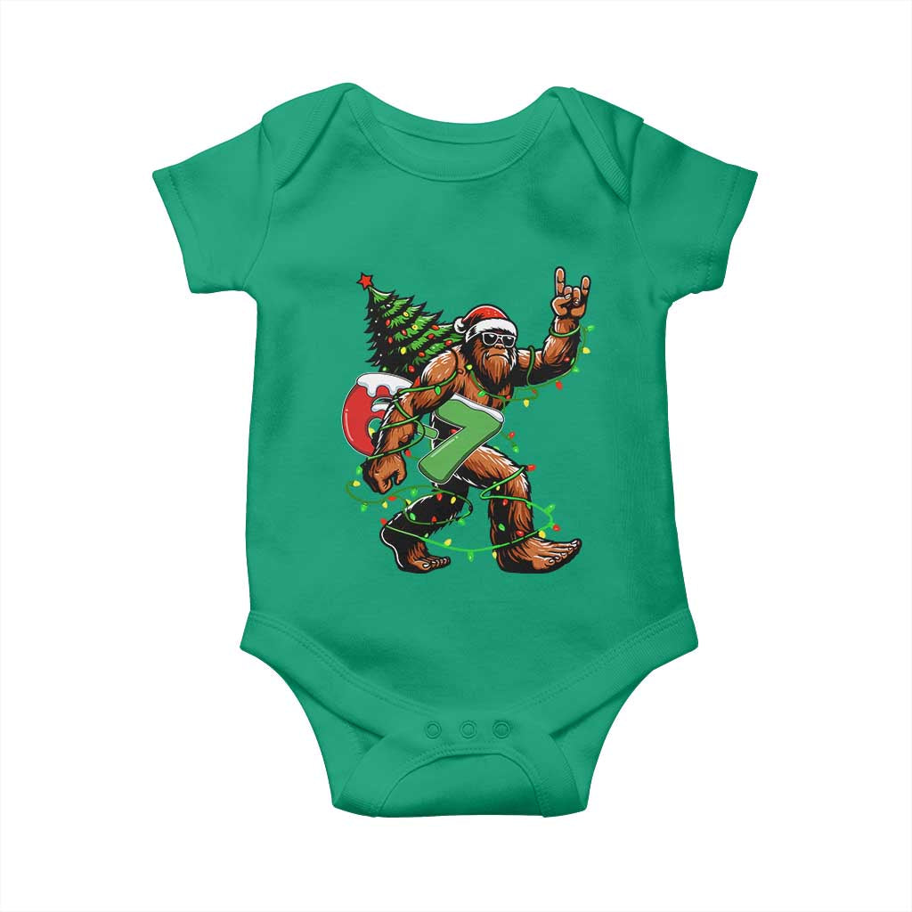 Funny Santa Bigfoot 67 Christmas Tree Xmas Lights Baby Onesie - Wonder Print Shop