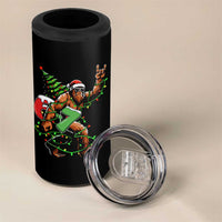 Funny Santa Bigfoot 67 Christmas Tree Xmas Lights 4 in 1 Can Cooler Tumbler - Wonder Print Shop