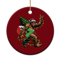 Funny Santa Bigfoot 67 Christmas Tree Xmas Lights Ceramic Ornament - Wonder Print Shop