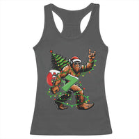 Funny Santa Bigfoot 67 Christmas Tree Xmas Lights Racerback Tank Top - Wonder Print Shop