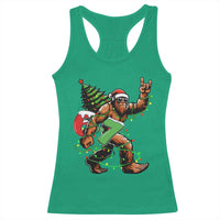 Funny Santa Bigfoot 67 Christmas Tree Xmas Lights Racerback Tank Top - Wonder Print Shop