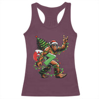 Funny Santa Bigfoot 67 Christmas Tree Xmas Lights Racerback Tank Top - Wonder Print Shop