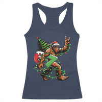 Funny Santa Bigfoot 67 Christmas Tree Xmas Lights Racerback Tank Top - Wonder Print Shop