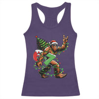 Funny Santa Bigfoot 67 Christmas Tree Xmas Lights Racerback Tank Top - Wonder Print Shop