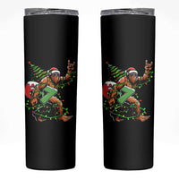 Funny Santa Bigfoot 67 Christmas Tree Xmas Lights Skinny Tumbler - Wonder Print Shop