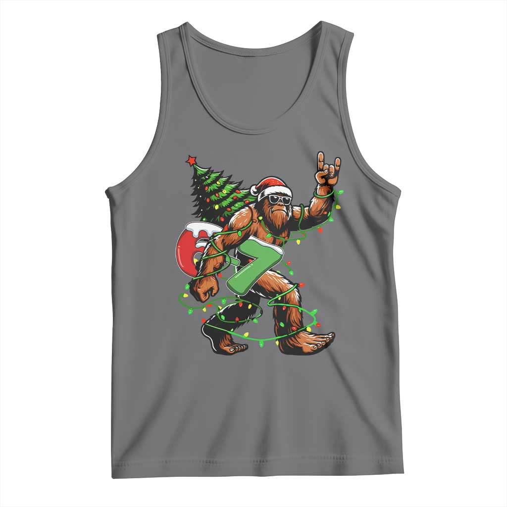 Funny Santa Bigfoot 67 Christmas Tree Xmas Lights Tank Top - Wonder Print Shop