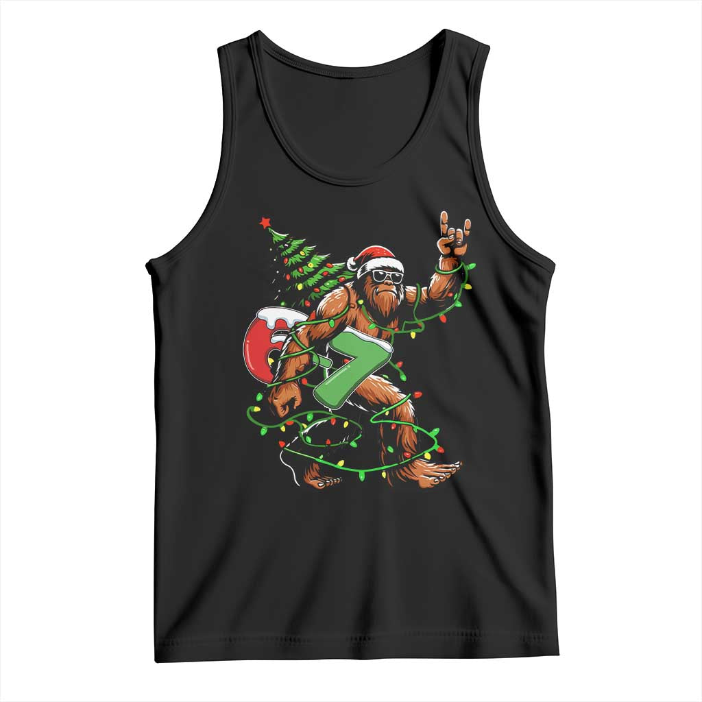 Funny Santa Bigfoot 67 Christmas Tree Xmas Lights Tank Top - Wonder Print Shop