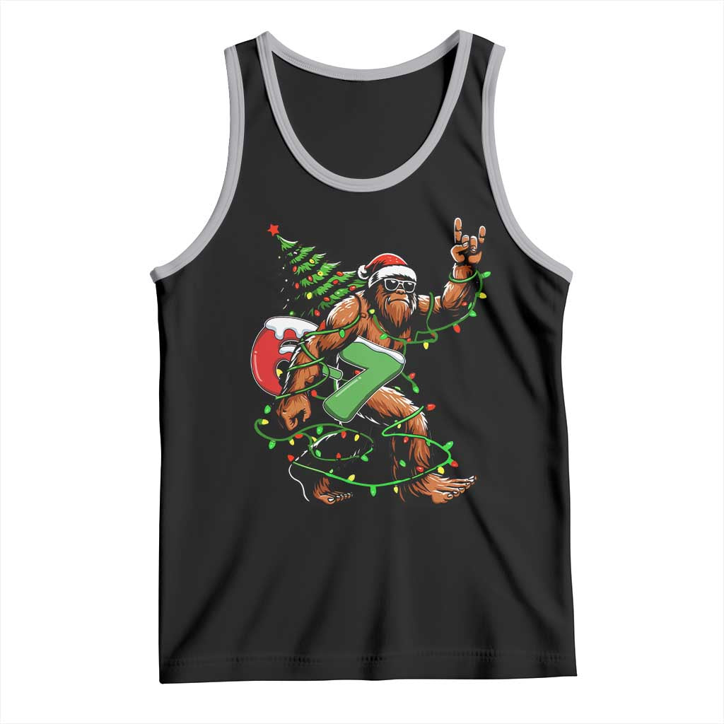 Funny Santa Bigfoot 67 Christmas Tree Xmas Lights Tank Top - Wonder Print Shop