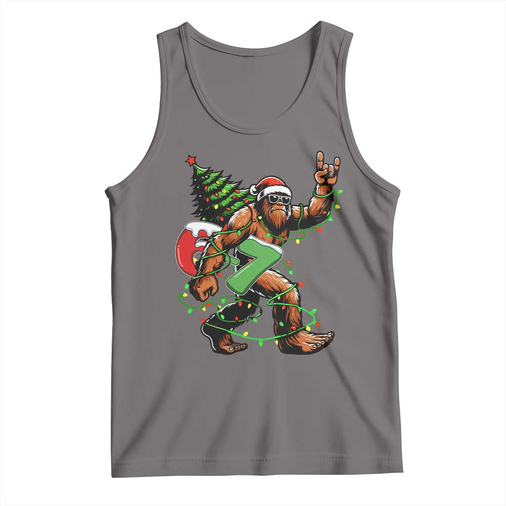 Funny Santa Bigfoot 67 Christmas Tree Xmas Lights Tank Top - Wonder Print Shop