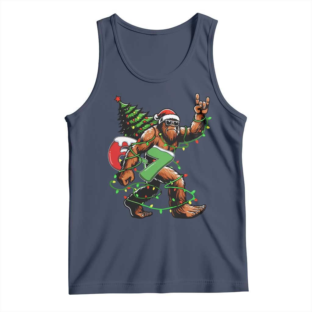 Funny Santa Bigfoot 67 Christmas Tree Xmas Lights Tank Top - Wonder Print Shop