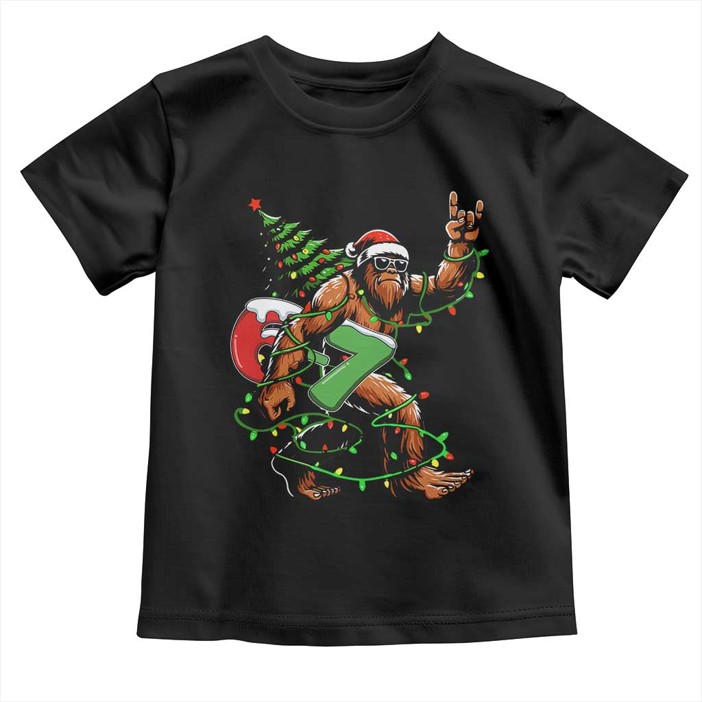 Funny Santa Bigfoot 67 Christmas Tree Xmas Lights Toddler T Shirt - Wonder Print Shop