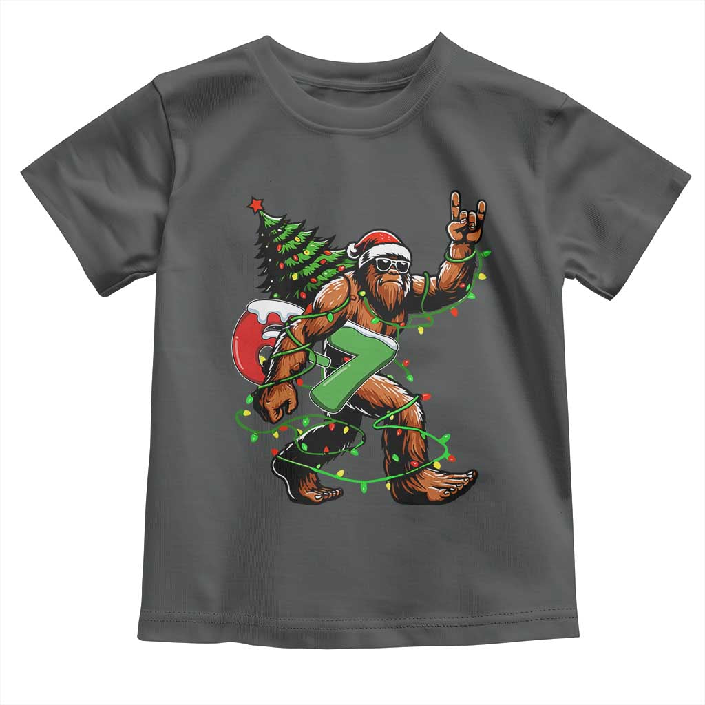 Funny Santa Bigfoot 67 Christmas Tree Xmas Lights Toddler T Shirt - Wonder Print Shop